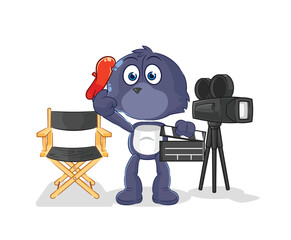 Sticker - seal director mascot. cartoon vector