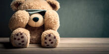 Teddy Bear Covering Eyes - Child Abuse Concept