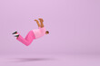 © Ake - The black man with pink clothes.  He is falling down. 3d rendering of cartoon character in acting.