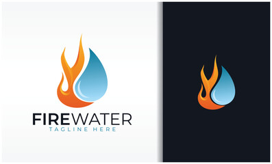 Wall Mural - Fire and water logo