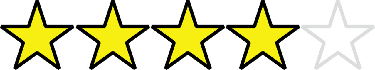 Wall Mural - Star Rating Form for Ratingability, Reviews, 4 Stars