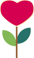 Wall Mural - children's illustrated version of heart flowers