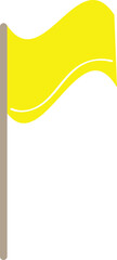 Wall Mural - Yellow flag blown up and fluttering in the wind