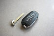 Modern car remote with removable bearded key