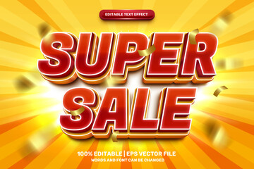 Sticker - Super sale promo bold 3d editable text effect