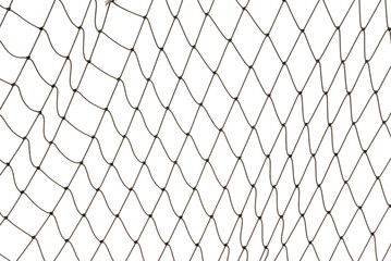 Football or tennis net. Rope mesh on a white background close-up