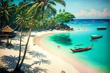 capturing the beauty of bali's idyllic tropical beach through generative ai
