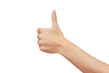 woman's hand making ok sign, isolated