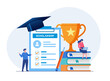 © yelosmiley - Education achievement, learning, scholarship, education concept, flat vector illustration