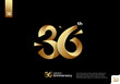 Number 36 gold logo icon design, 36th birthday logo number, 36th anniversary.