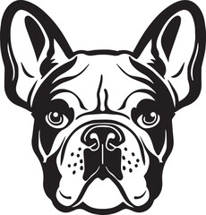 Wall Mural - French bulldog face isolated on a white background, SVG, Vector, Illustration.