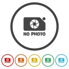 Poster - No photo available icons in color circle buttons