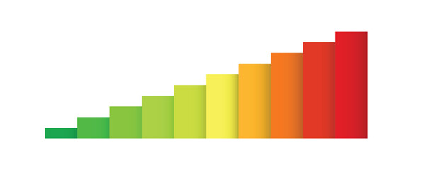 Wall Mural - Increasing color bar. Financial business report chart