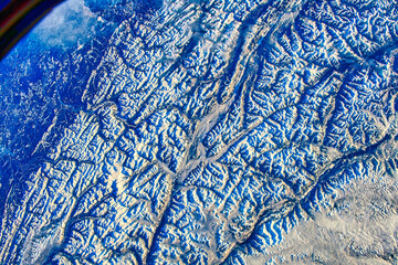 Wall Mural - winter season in north america. digital enhancement. elements by nasa