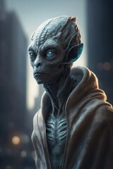 Poster - Aliens and extra terrestrials from other worlds made with generative ai