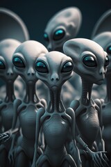 Poster - Aliens and extra terrestrials from other worlds made with generative ai