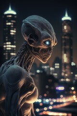 Poster - Aliens and extra terrestrials from other worlds made with generative ai