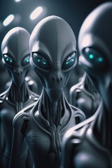 Poster - Aliens and extra terrestrials from other worlds made with generative ai