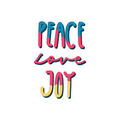 Peace Love Joy Sticker. Peace And Love Lettering Stickers