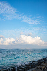 Poster - background of turquoise sea and blue sky