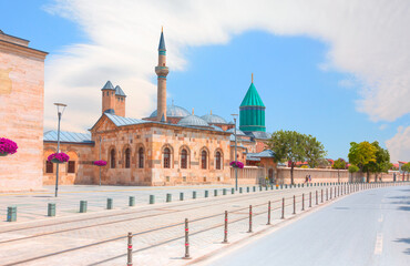 Wall Mural - Mevlana museum mosque in Konya, Turkey