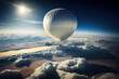 High-altitude weather exploration balloons flying in the Earth's stratosphere