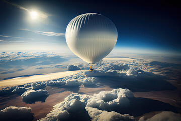 Canvas Print - High-altitude weather exploration balloons flying in the Earth's stratosphere