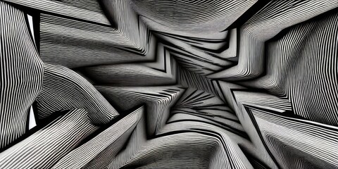 Wall Mural - black and white abstract background IA 