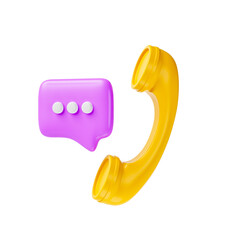 minimal telephone and bubble talk icon. talking with service support hotline and call centre icon co