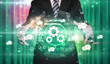 © ra2 studio - Businessman holding technology icon concept