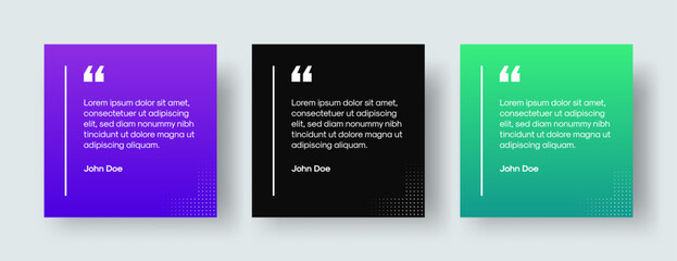 quote frames blank template vector set. modern empty quote templates with copy space for text. quota