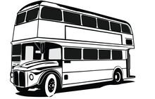 City Bus Vector Illustration, Vector Image Of Double Decker Bus