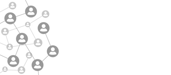 Teamwork with related person icon, network and community concept, organisation structure background - stock vector