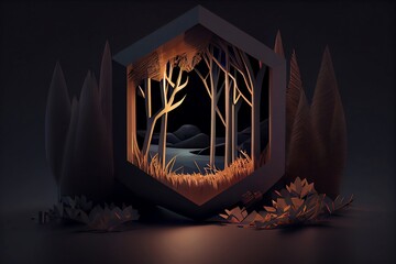 Wall Mural - 3d abstract background made with generative ai