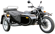 Motorcycle With Sidecar Isolated