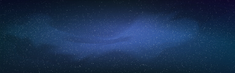 Cosmos milky way. Starry universe wide. Space background with stardust and nebula. Beautiful cosmic texture. Fantasy galaxy with shining stars. Vector illustration