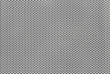 Background Of Wavy Metallic Grid With Holes. Metal Mesh As Back. Perforated Metal Back.