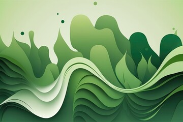 Wall Mural - Abstract green liquid wavy background. Generative AI