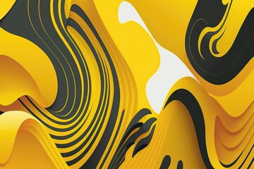 Wall Mural - Abstract yellow liquid wavy background. Generative AI