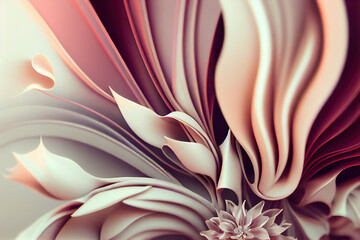 Wall Mural - Generative AI: Abstract liquid wavy shapes futuristic banner. Glowing retro