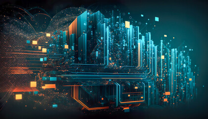 Cloud Computing Abstract Illustration - Generative AI