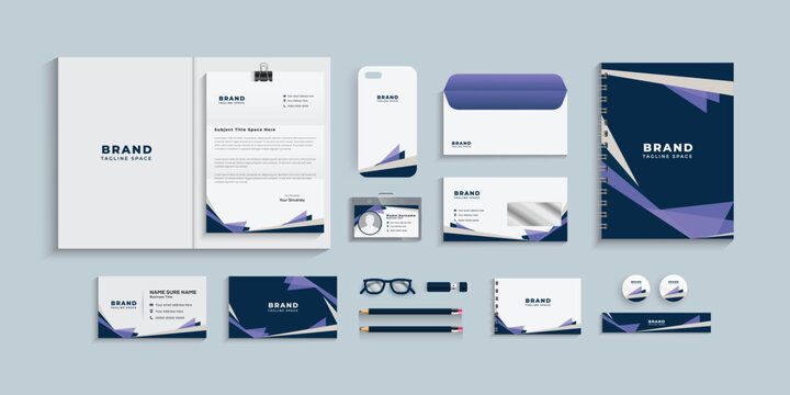 corporate identity template with digital elements. vector company style for brand book and guideline