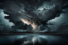 Dark Moody Storm Clouds. Generative AI