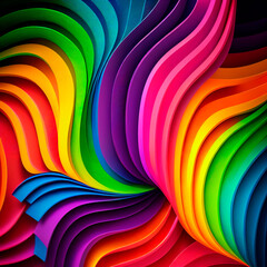 Wall Mural - abstract colorful wavy background, ai generation