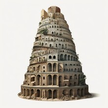 The Tower Of Babel Narrative In Genesis 11:1–9 Is An Origin Myth And Parable Meant To Explain Why The World's Peoples Speak Different Languages, AI Generated