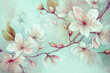 Cherry blooms painting artistic background wallpaper