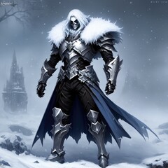 Skeleton Ice King - Creature - Magical - Powerful - Fantasy - Stylized - Game Character - Demon Hero – Warrior