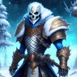 Skeleton Ice King - Creature - Magical - Powerful - Fantasy - Stylized - Game Character - Demon Hero – Warrior	
