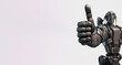 © comicsans - Poster with a robot giving thumbs up with copy space - Generative AI