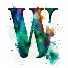 Watercolor Letter W